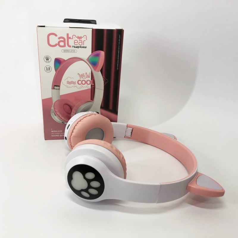 Наушники беспроводные Cat VZV 23M со светящимися кошачьими ушками Pink (tf4344) - фото 6