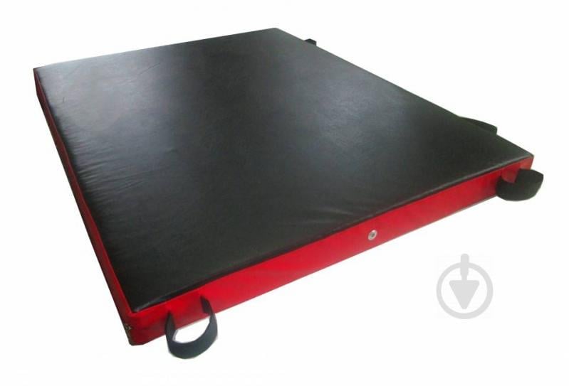 Мат спортивний з липучками Tia-Sport для ШС 100х100х8 см Тіа-спорт чорно-червоний (sm-0132)