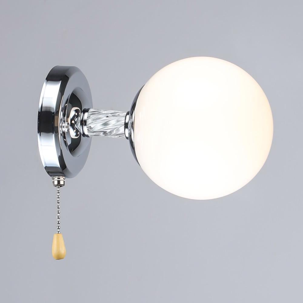Світильник настінний Бра куля Light House SRS-20630/1W CH хром плафон Білий