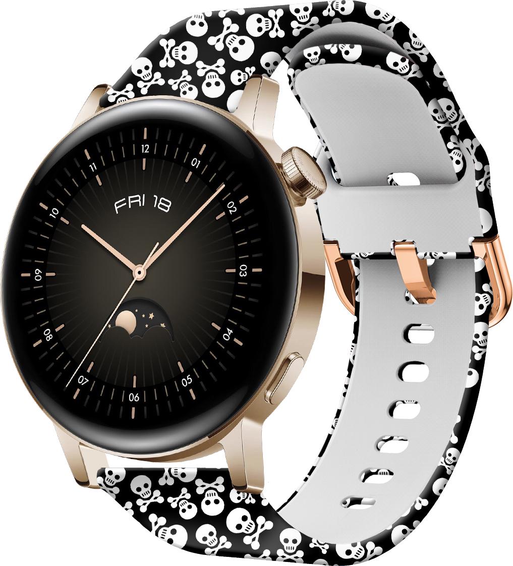 Ремешок Colorful для Huawei Watch GT3 Skull 42 мм Black (28619)