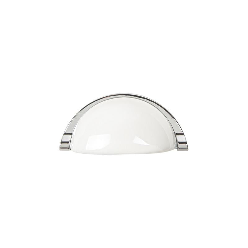 Мебельная ручка Ferro Fiori CR 9007.96 Хром/Белый (116325)