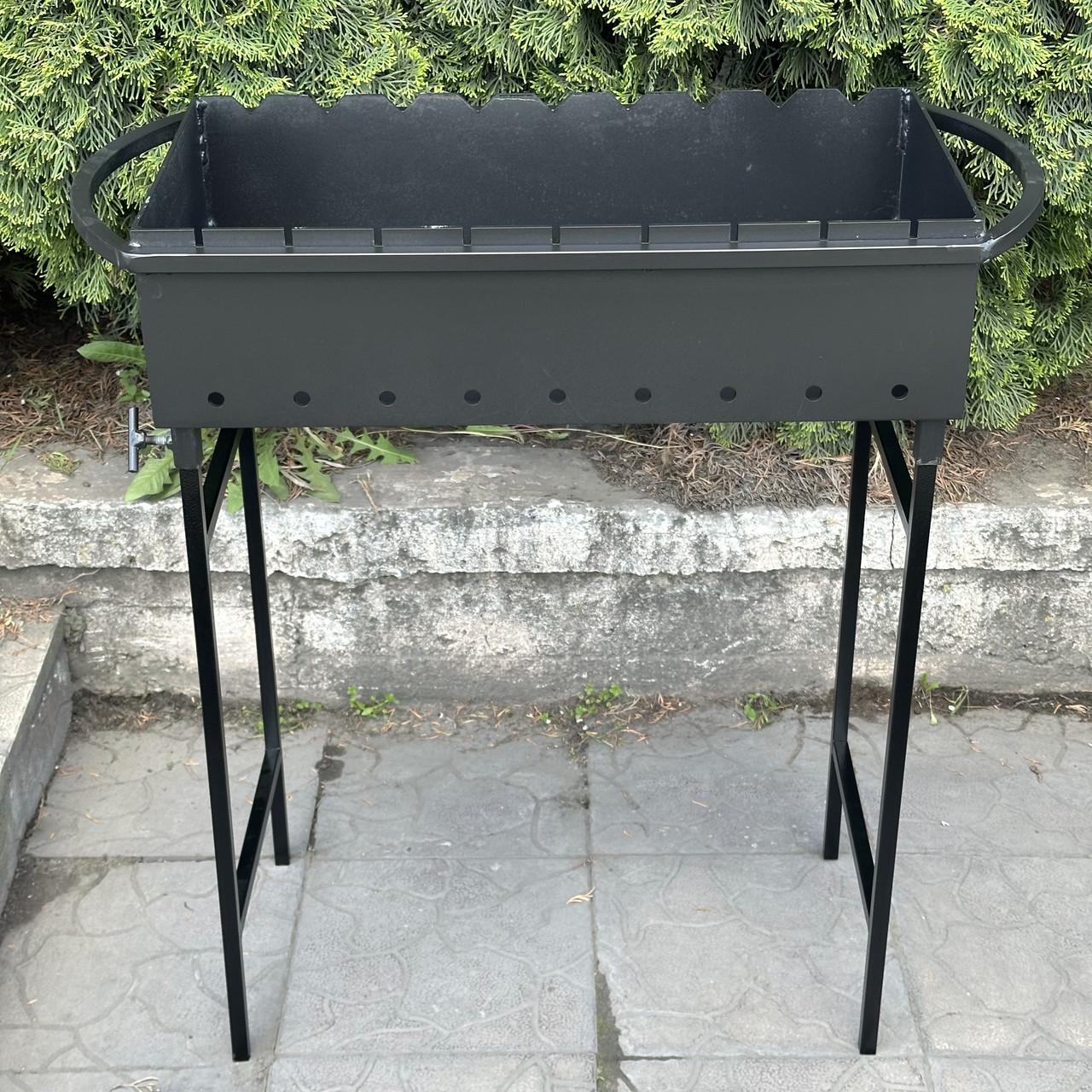 Мангал Metalzavod Гектор на 9 шампурів 3 мм на ніжках 79х35х82 см (MN9-3) - фото 2