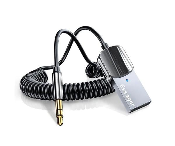 Ресівер автомобільний Bluetooth аудіо Essager EBTEB01-JSQA AUX Adapter Grey Ресівер автомобільний Bluetooth аудіо Essager EBTEB01-JSQA AUX Adapter Grey