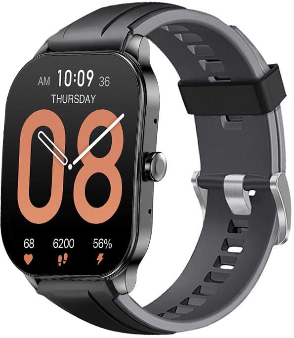 Ремешок Coholl для Amazfit Pop 3S/3R Black Grey (34450-53)