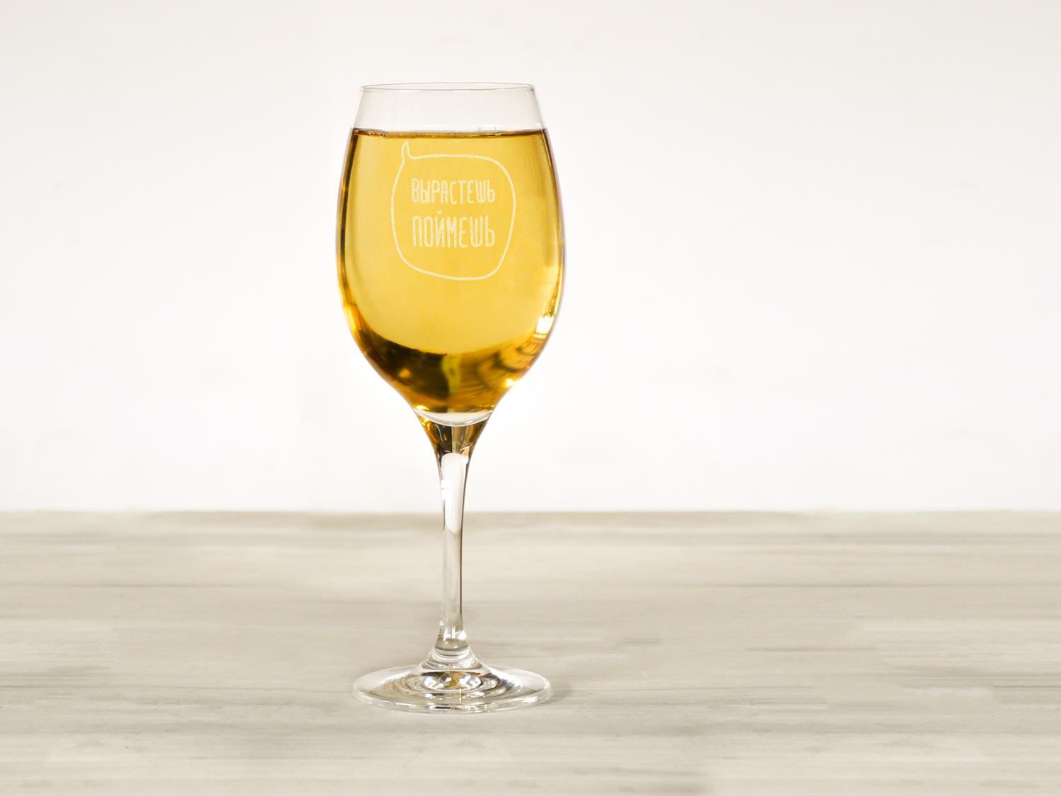 Подарочный бокал для вина Woodpresent Вырастешь поймешь 360 мл