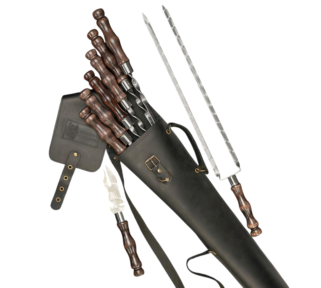 Комплект для грилю та шашлику в шкіряному чохлі (2576060589)