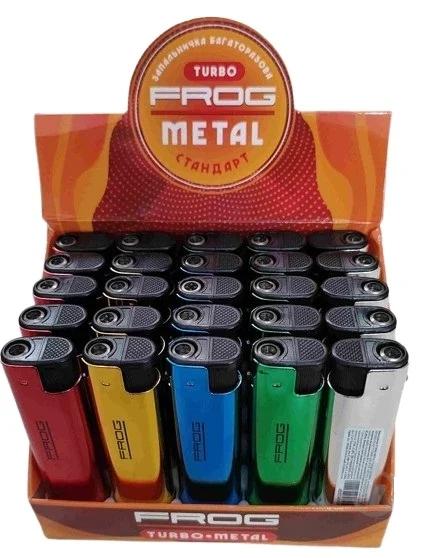 Зажигалка FROG TURBO METAL 25 шт./уп. Разноцветный Зажигалка FROG TURBO METAL 25 шт./уп. Разноцветный