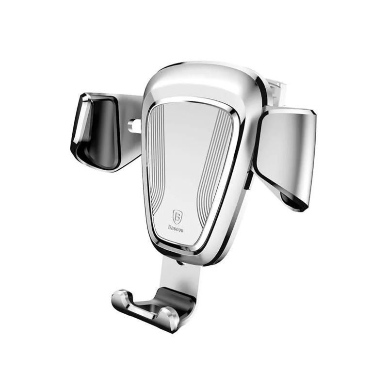 Автодержатель для смартфона Baseus Gravity Car Mount Silver 360 град - фото 5