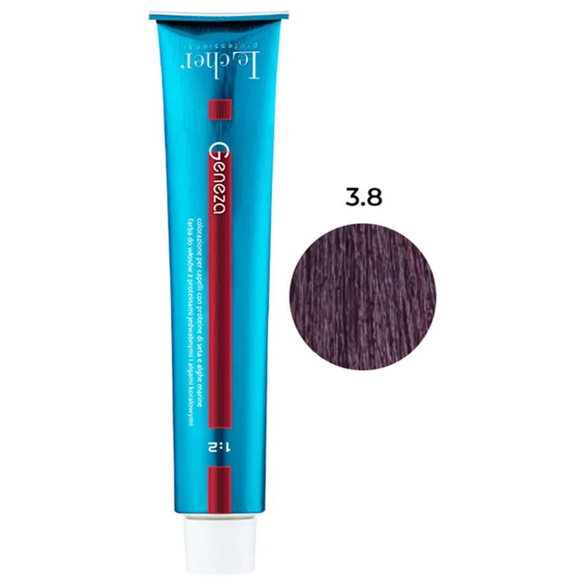 Крем-фарба для волосся професійна стійка аміачна Le Cher Geneza 100 мл 3.8 (3TB) з протеїнами шовку (2502505309)