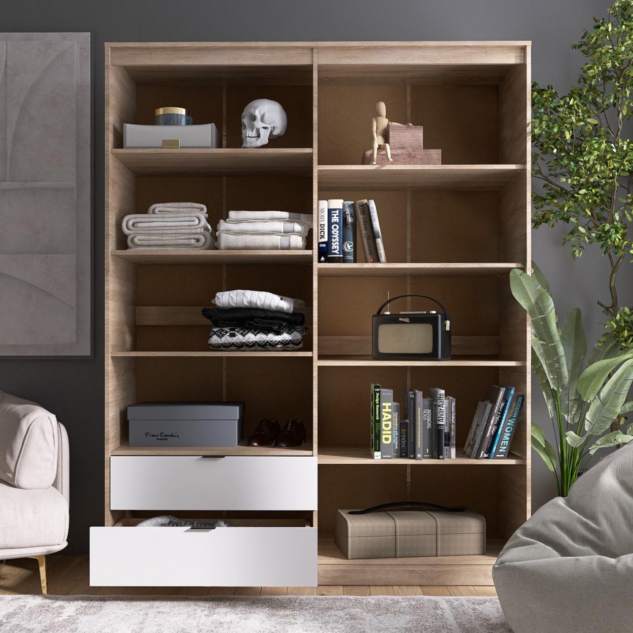 Шкаф Everest Сити 1600 1602х500х2046 мм Сонома/Белый (11433) - фото 6 Шкаф Everest Сити 1600 1602х500х2046 мм Сонома/Белый (11433) - фото 6