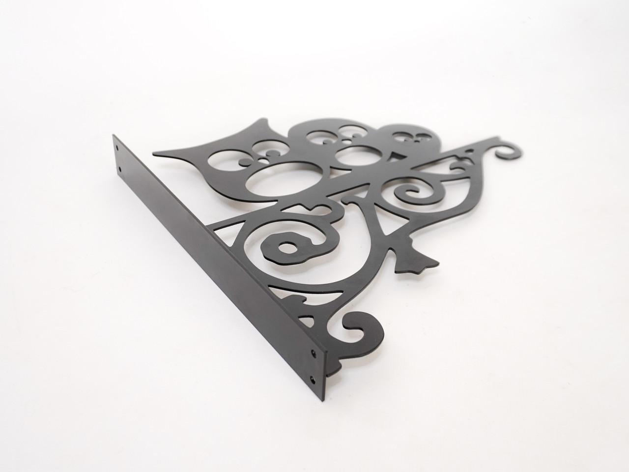 Кронштейн Совушки для кашпо с цветами метал Черный (М020) - фото 3 Кронштейн Совушки для кашпо с цветами метал Черный (М020) - фото 3