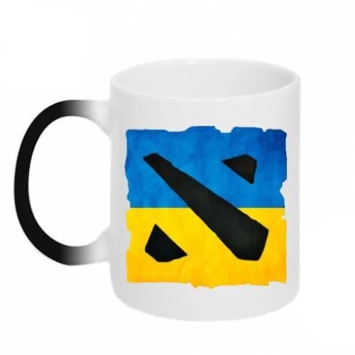Чашка хамелеон Dota 2 Ukraine Team 320 мл Черно-бело-желтый (344609-17-37413)