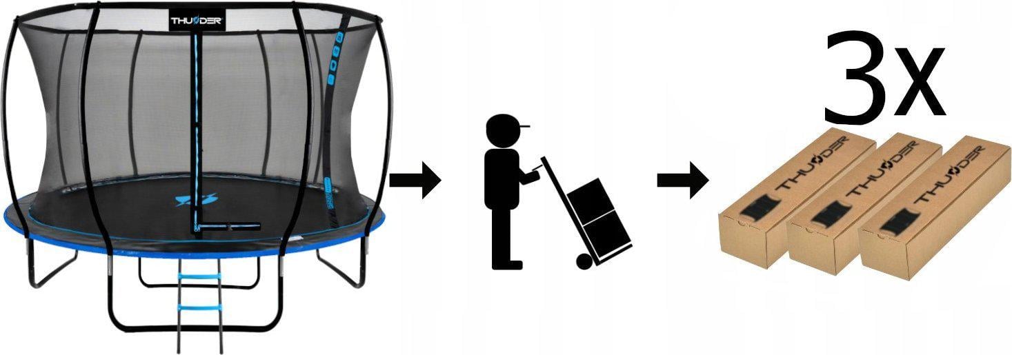 Батут Thunder INSIDE ULTRA с внутренней сеткой 14 футов 435 см Черно-голубой (407478) - фото 8