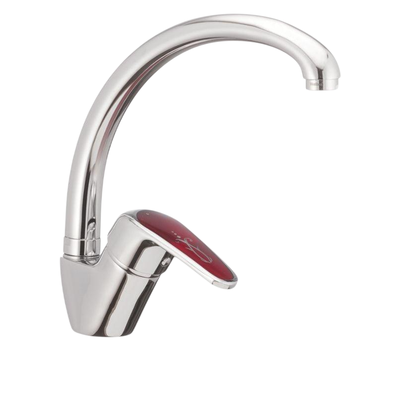 Змішувач для кухні Haiba Magic 011 з червоною ручкою (HB0699)