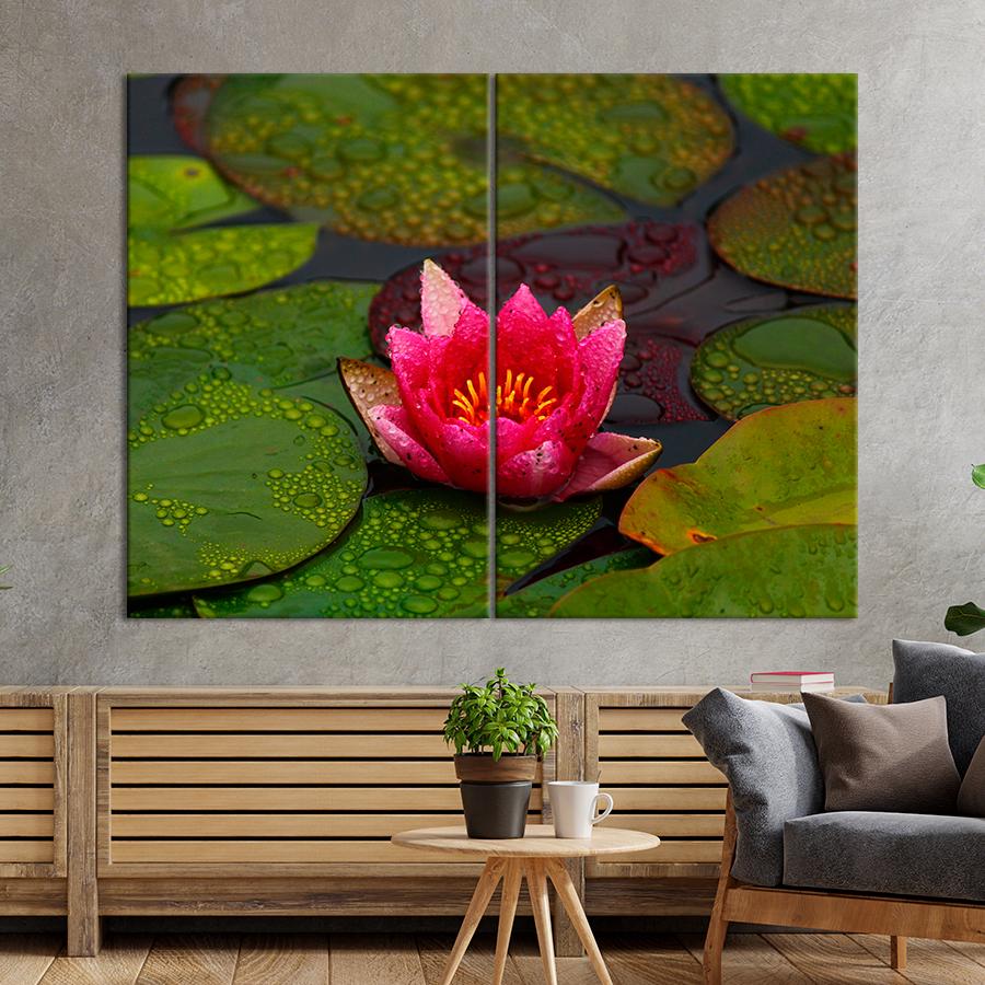 Картина цветы и растения Яркий розовый лотос 165x122 см (A1019-2)