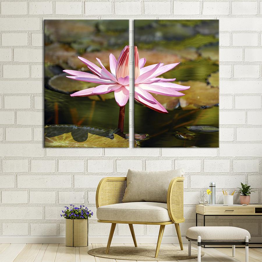 Картина на холсте Одинокий цветок лотоса 111x81 см (1016-2)