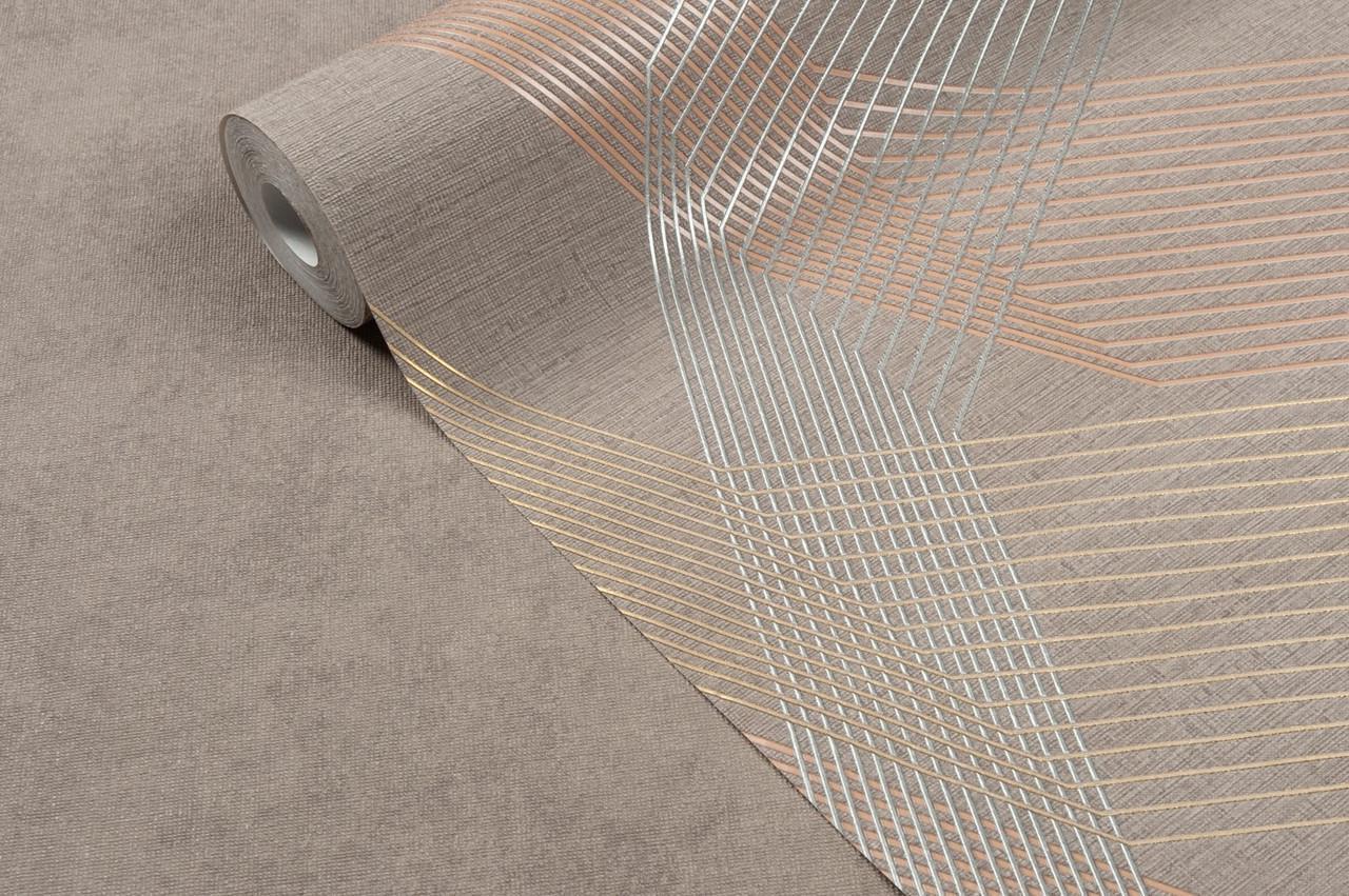 Обои флизелиновые LS Vinil Грани ТФШ 5-1431 винил горячего тиснения 1,06х10,05 м Капучино