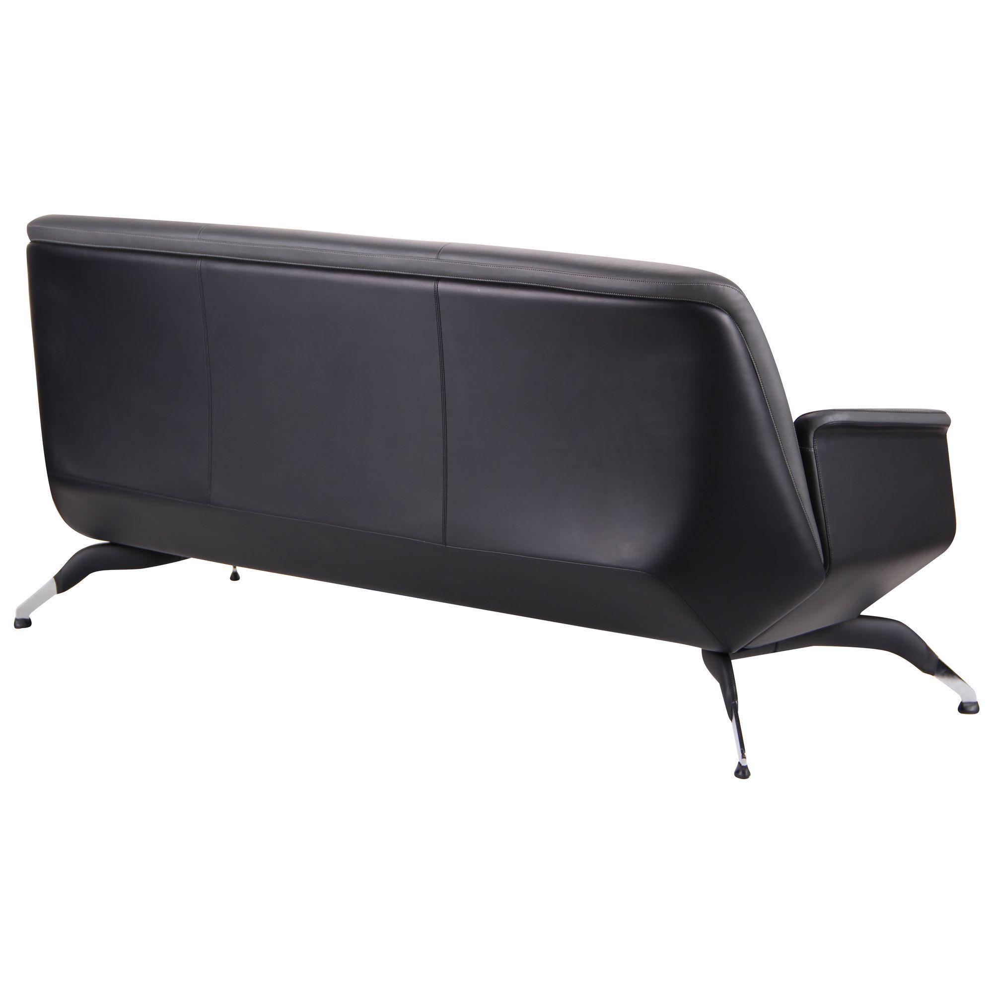 Диван AMF Absolute Grey/Black в офис/квартиру 780х1840х730 сталь/кожа Хром/Серый - фото 4 Диван AMF Absolute Grey/Black в офис/квартиру 780х1840х730 сталь/кожа Хром/Серый - фото 4
