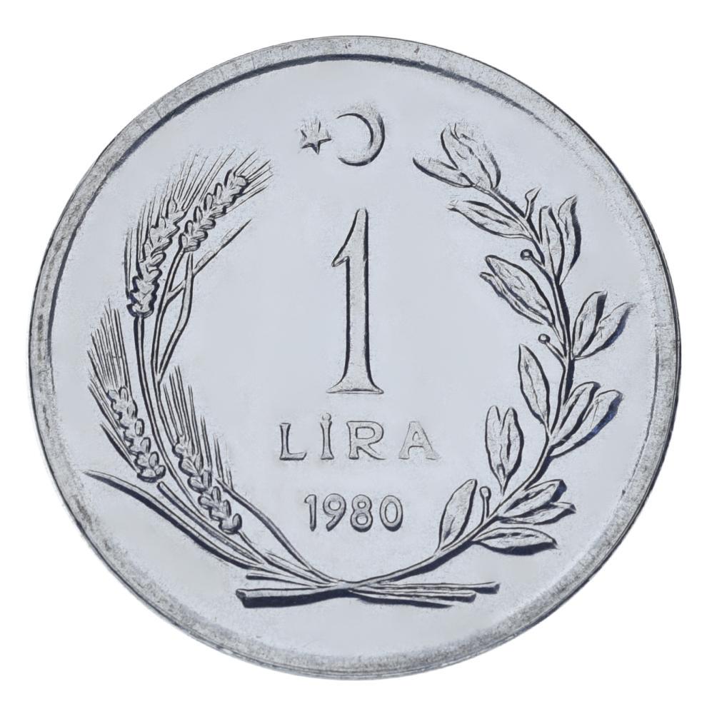 Монета Турция 1 лира 1980 UNC (М23609)