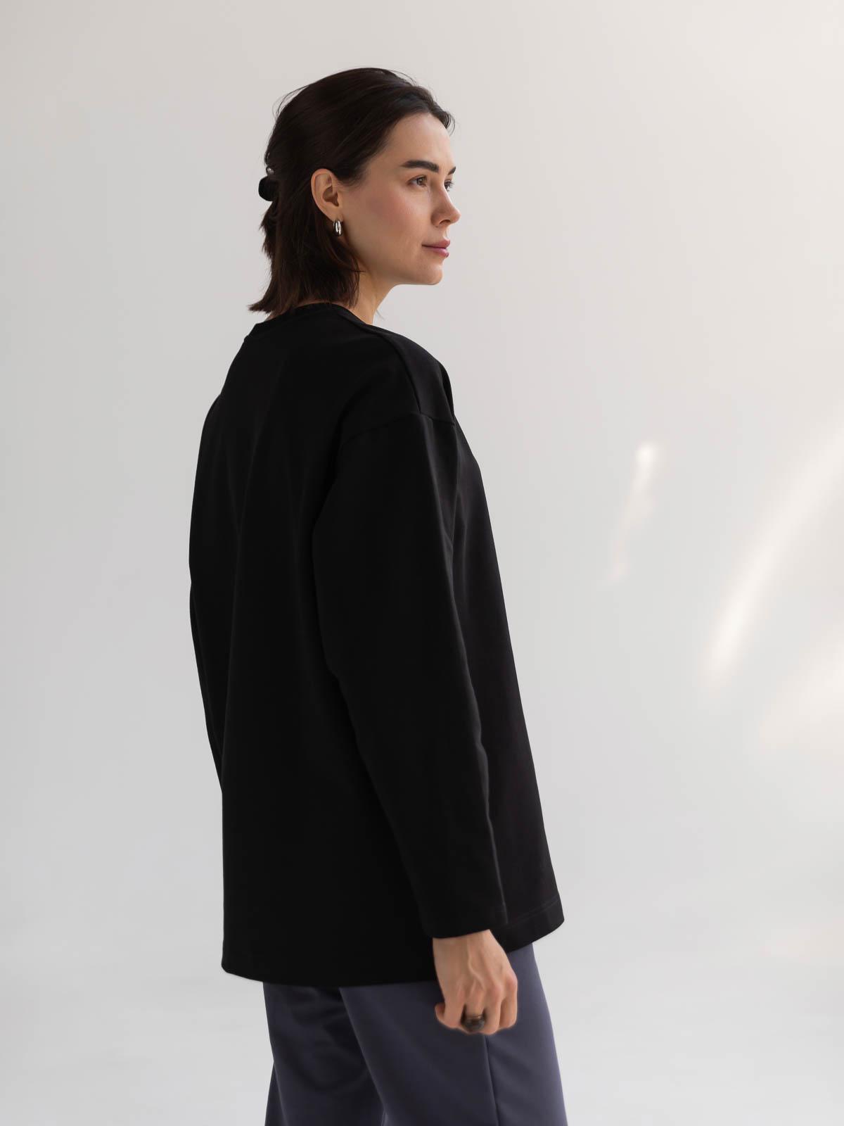 Лонгслів жіночий базовий oversize FROMUS M/L Чорний (2638-2) - фото 6 Лонгслів жіночий базовий oversize FROMUS M/L Чорний (2638-2) - фото 6