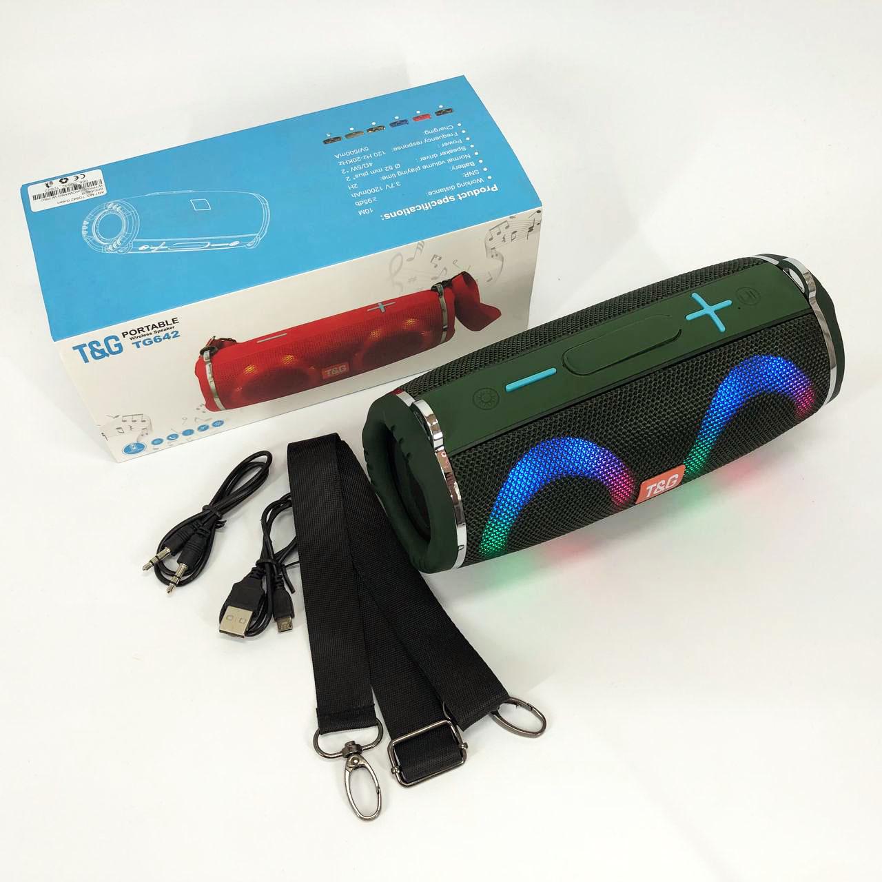 Колонка портативная с RGB подсветкой и ремешком TG642 Зеленый - фото 14 Колонка портативная с RGB подсветкой и ремешком TG642 Зеленый - фото 14