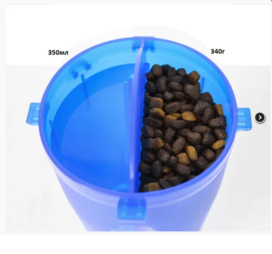 Бутылка для корма и воды 2в1 переносная для собак Синий (1М1120) - фото 7 Бутылка для корма и воды 2в1 переносная для собак Синий (1М1120) - фото 7