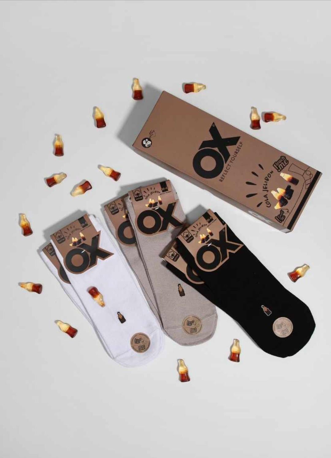 Носки OX 00563x18 Cola Jelibon женские р. 36-41 Черно-серый/Белый