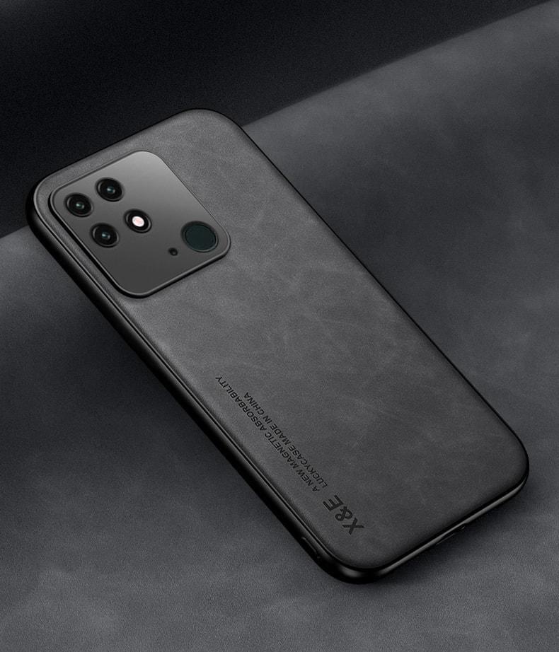 Кожаный чехол XnE Xiaomi Poco C40 с металлической вставкой Black (34269-2B)