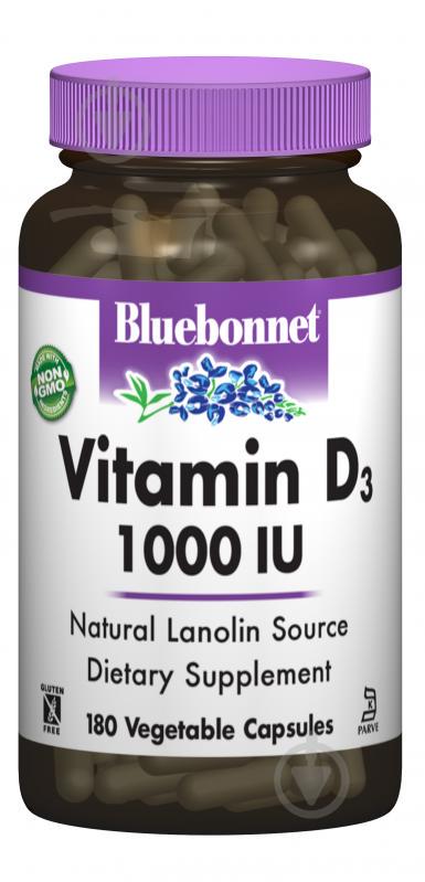 Витамин D3 1000IU Bluebonnet Nutrition 180 гелевых капсул