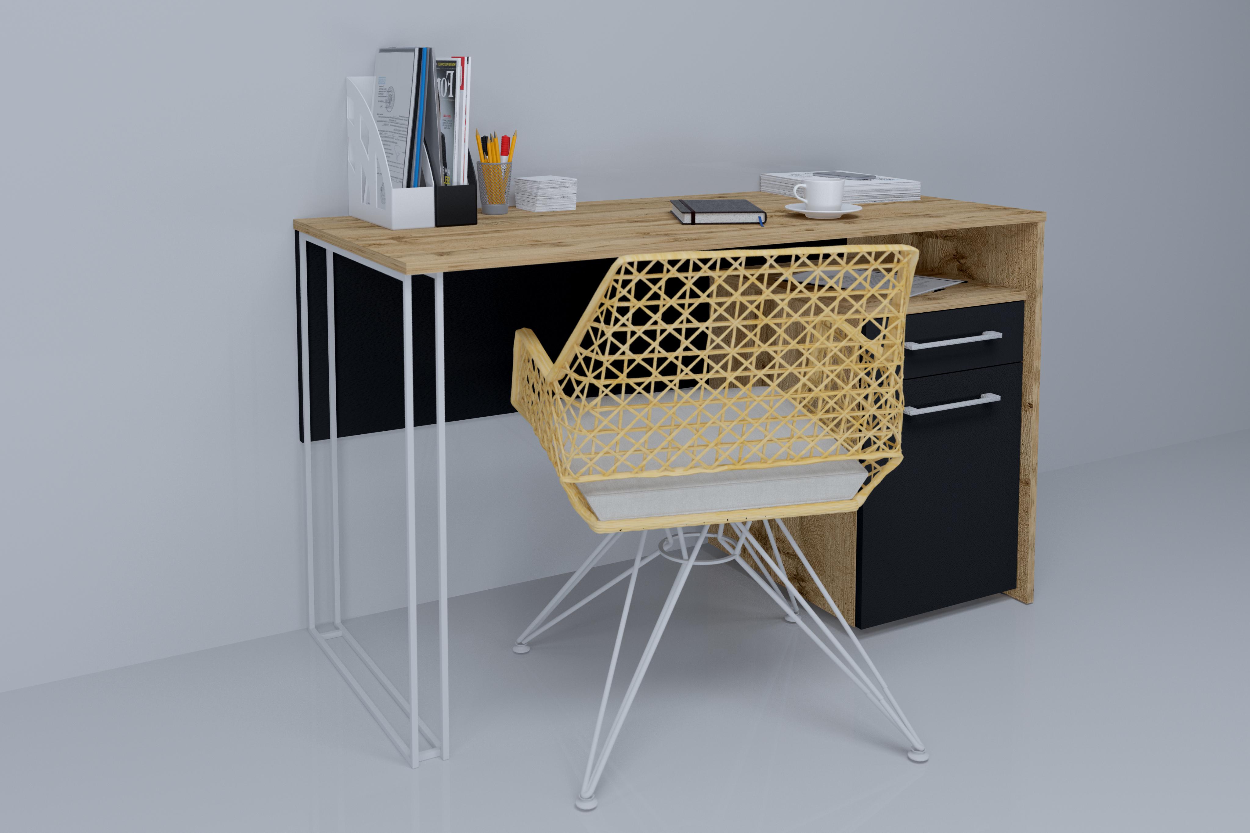 Компьютерный стол Intarsio Orion Black Дуб тахо/Черный