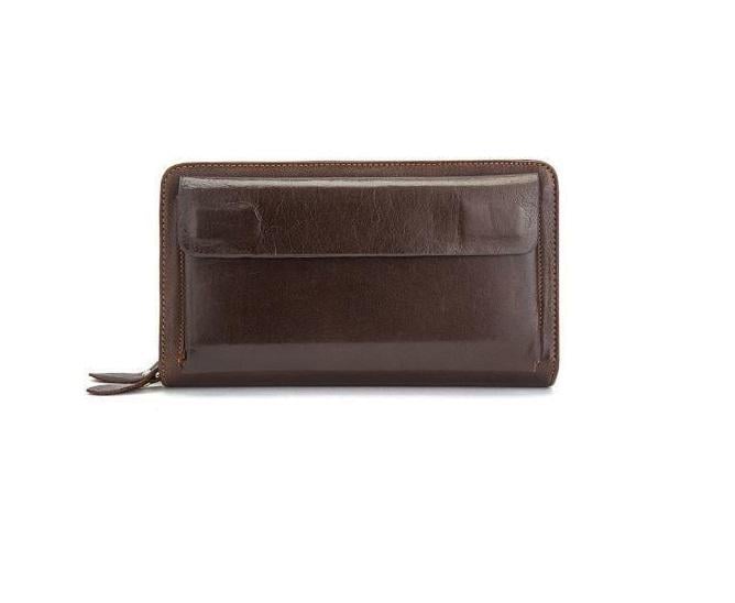 Барсетка 714915 кожаная с ремешком Коричневый (1939511867)