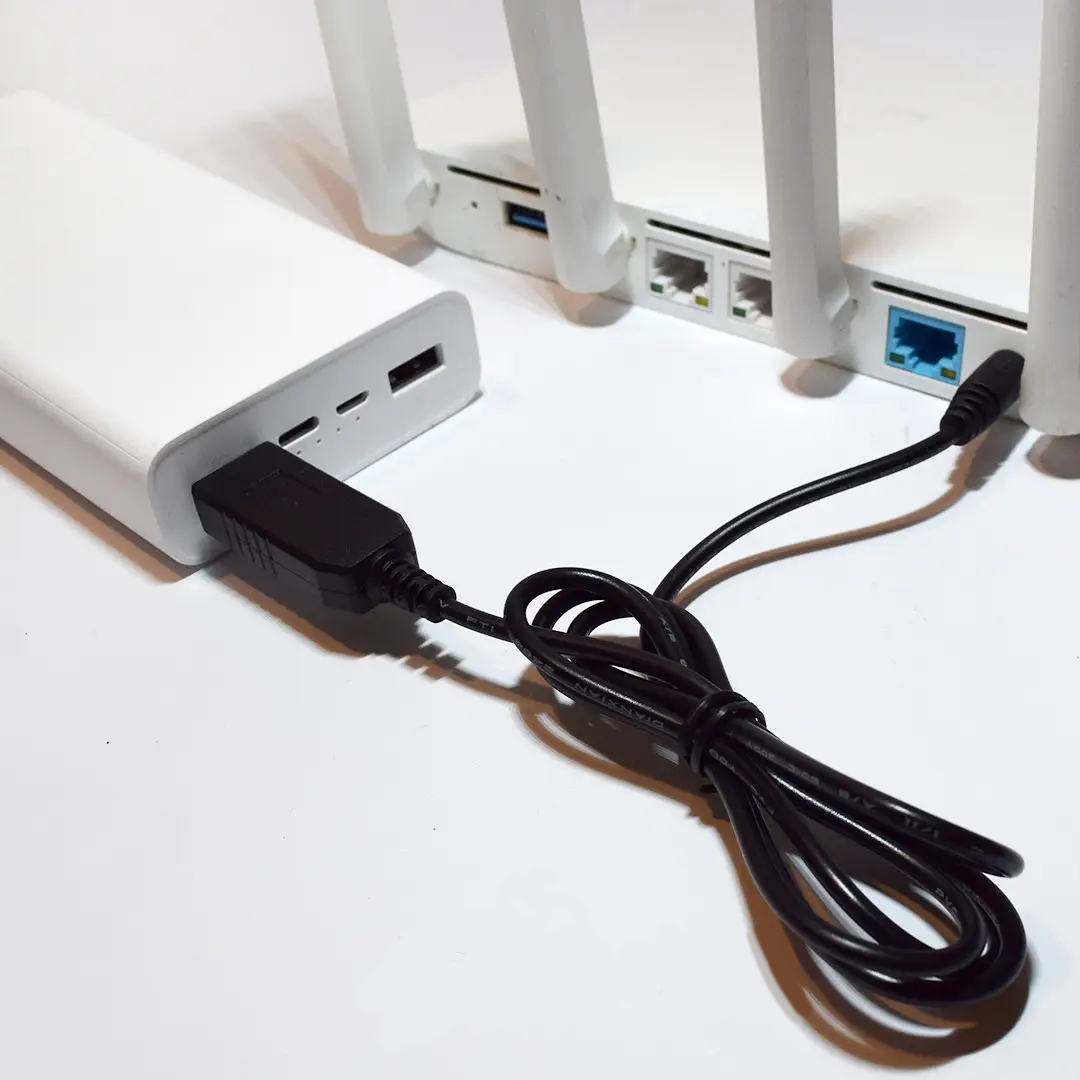 Кабель для роутера от павербанка USB to DC 12 V DC 5,5x2,1 мм (KPN5669) - фото 3