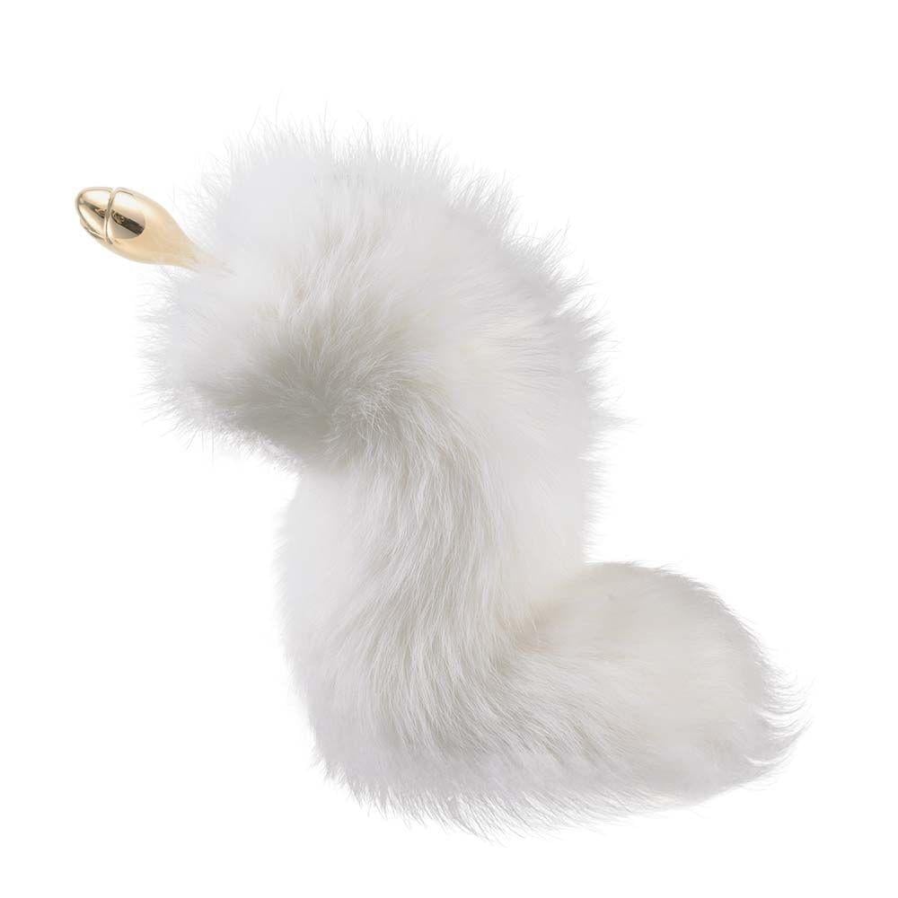 Анальная пробка металлическая LOCKINK SEVANDA Лисий хвост Fox-Tail Anal Rose-shape Plug White (2395658957)