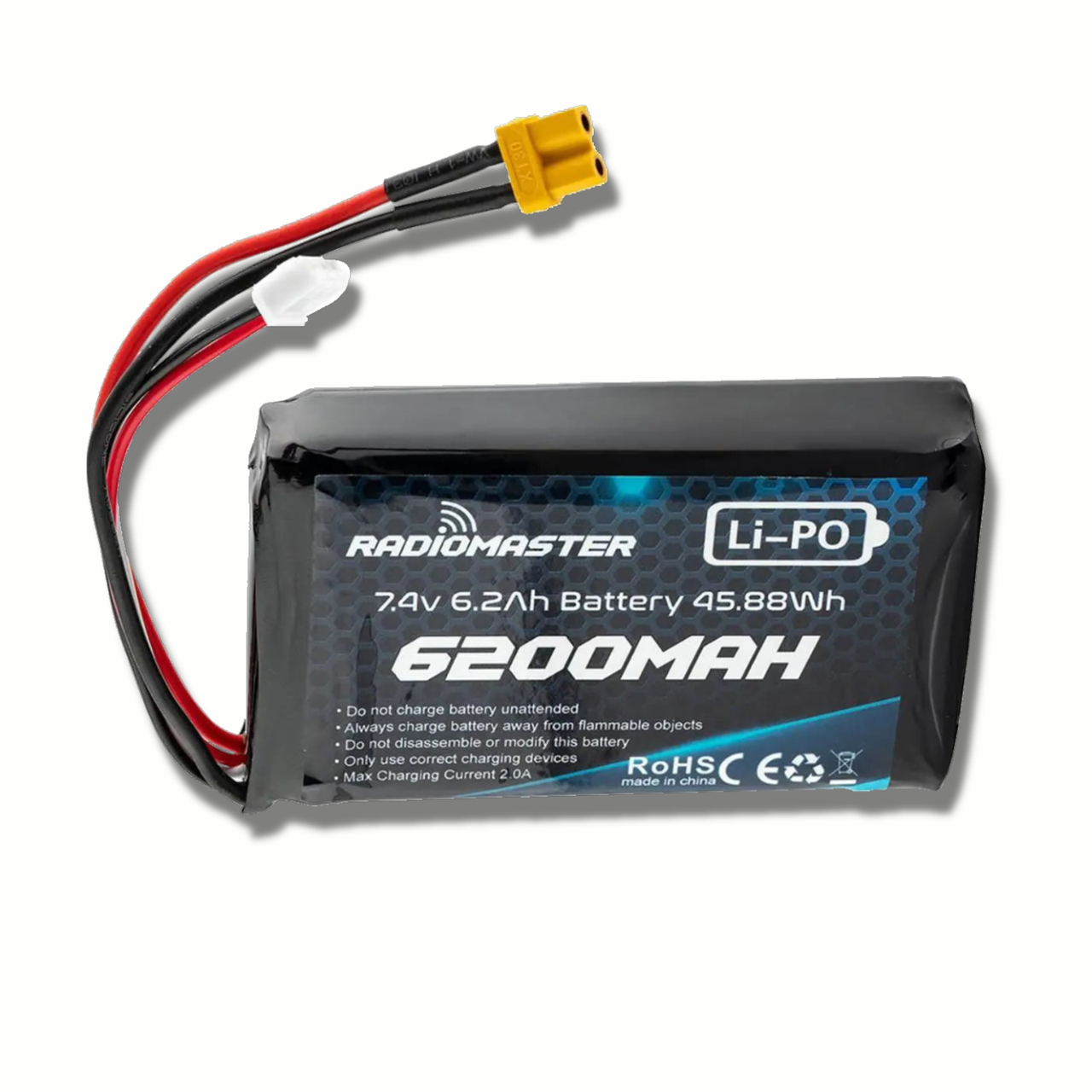 Аккумулятор RadioMaster 2S 6200 mAh FPV JST-XH и XT30 TX16S BOXER (19262)