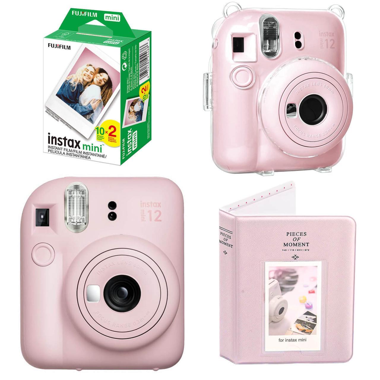 Подарочный набор Fujifilm Instax Mini 12 фотобумага 20 шт./чехол/фотоальбом 64 фото Розовый