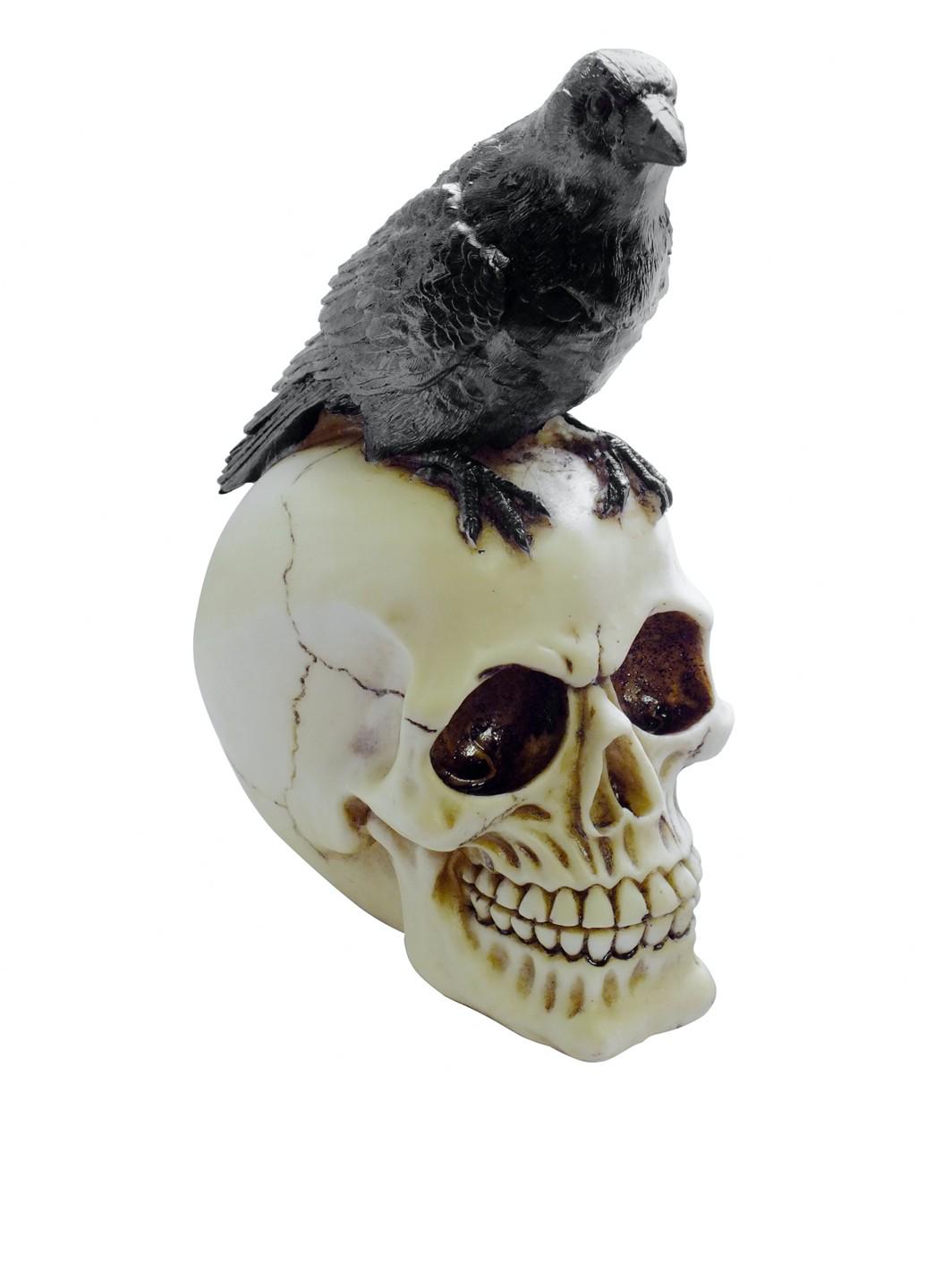 Череп с вороном декоративный (17-55)