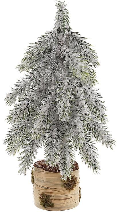 Елка декоративная Заснеженная на декоративном пеньке 10х10х22 см Елка декоративная Заснеженная на декоративном пеньке 10х10х22 см