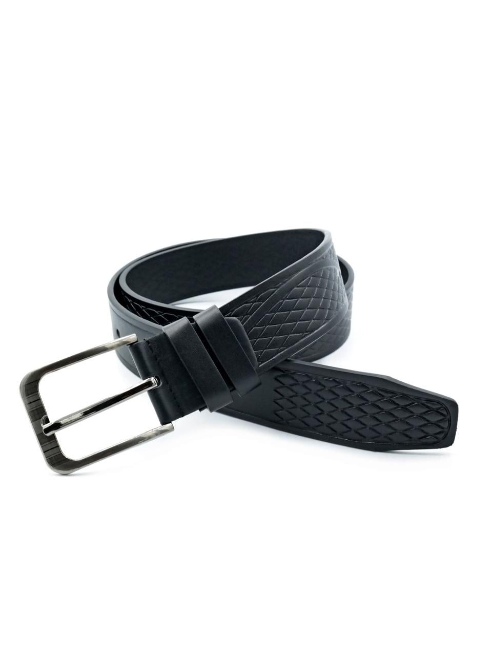 Ремень мужской Weatro из экокожи 3,8х115 см Черный (nwkz-38mm-ua-021)