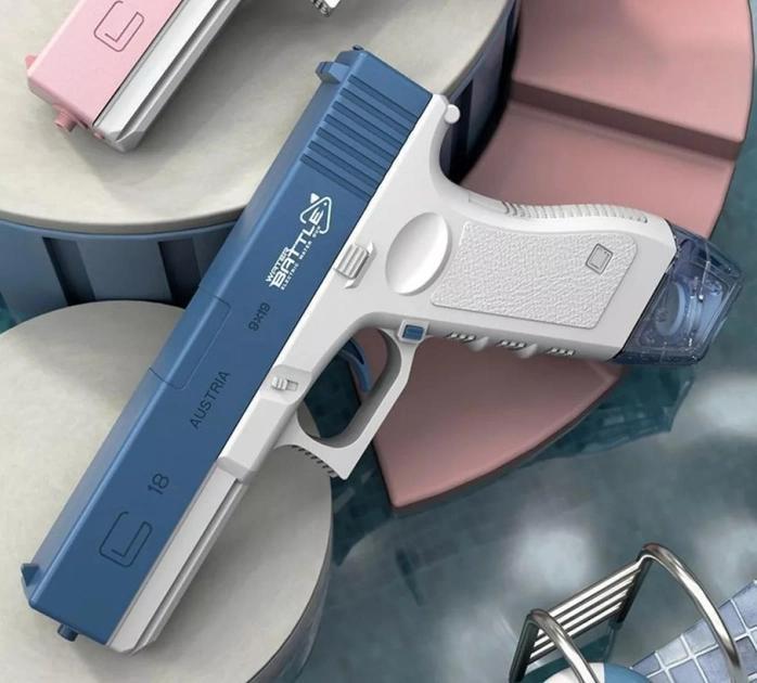 Дитячий пістолет водяний електричний з акумулятором з двома резервуарами для води Синій (2213001031) - фото 3 Дитячий пістолет водяний електричний з акумулятором з двома резервуарами для води Синій (2213001031) - фото 3