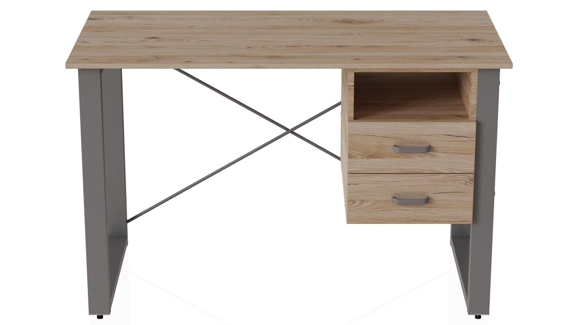 Письменный стол с ящиками Ferrum-decor Оскар металл/ДСП 16 мм 750x1200x700 мм Серый/Дуб Сан-Марино (FRD-103269)
