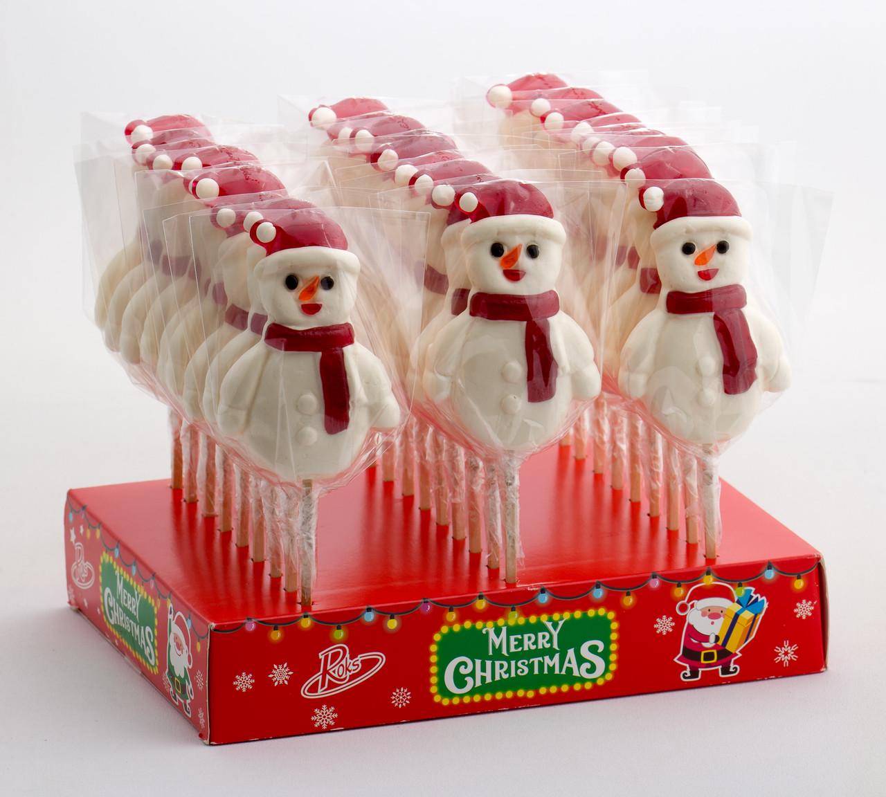 Льодяники на паличці ROKS Сніговик 70 г 27 шт. 1,89 кг (96Н)
