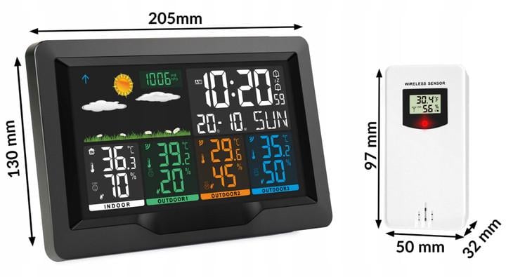 Метеостанция BERDSEN BD-904 с беспроводным датчиком будильником фазами Луны и термометром Black - фото 4 Метеостанция BERDSEN BD-904 с беспроводным датчиком будильником фазами Луны и термометром Black - фото 4