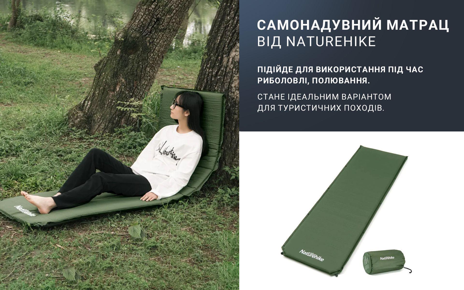 Матрас самонадувной Naturehike NH20DZ003 одноместный из нейлона и двойным клапаном 200x63x5 см Темно-серый (29-79-6927595711491) - фото 9