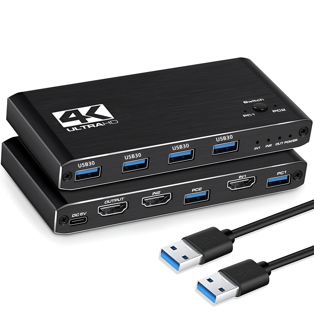 Свитч KVM на 2 компьютера Addap KVMS-02 USB HDMI 4K 60Гц - фото 11