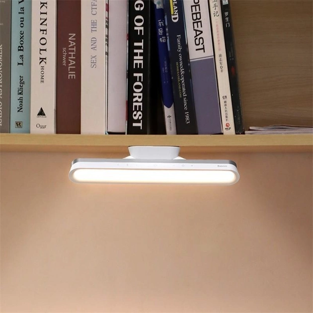 Лампа настільна портативна BASEUS Magnetic Stepless Dimming Charging Desk Lamp переносна з вбудованим акумулятором 1800 mAh 4,5 W White (DGXC-02) - фото 12