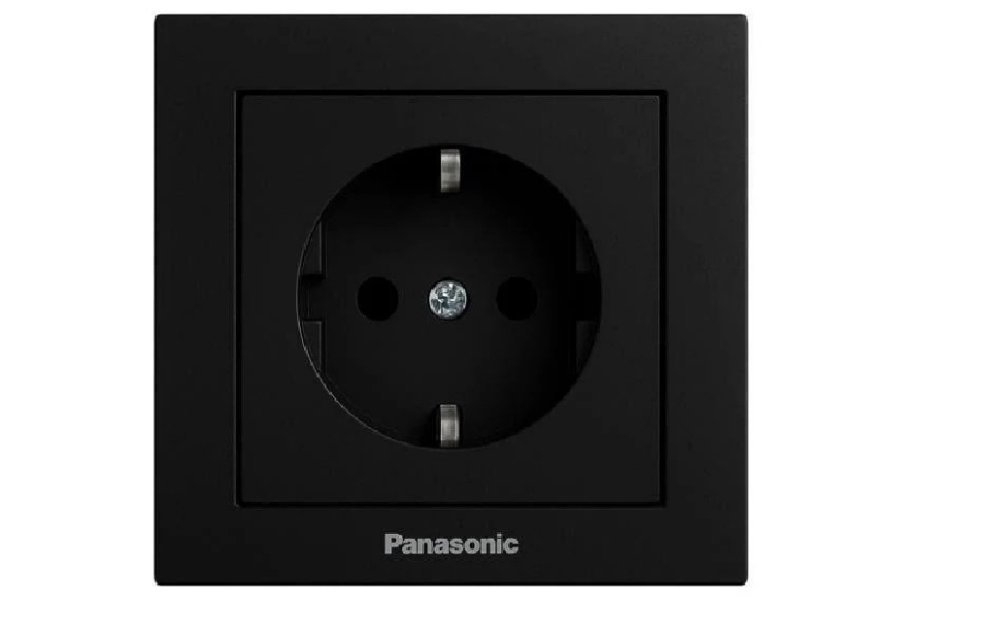 Розетка с заземлением Panasonic Karre Plus 55 Черный (35793597)