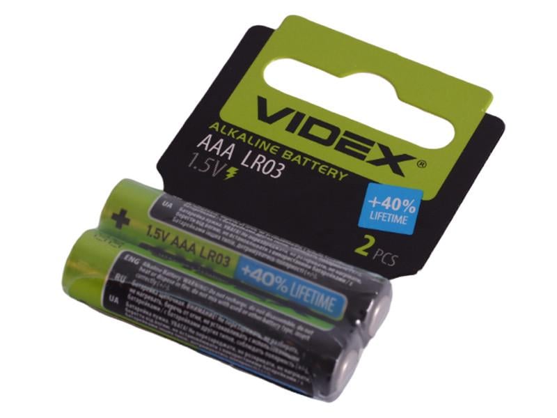 Батарейка щелочная Videx LR03 SHRINK CARD ААА 2 шт.