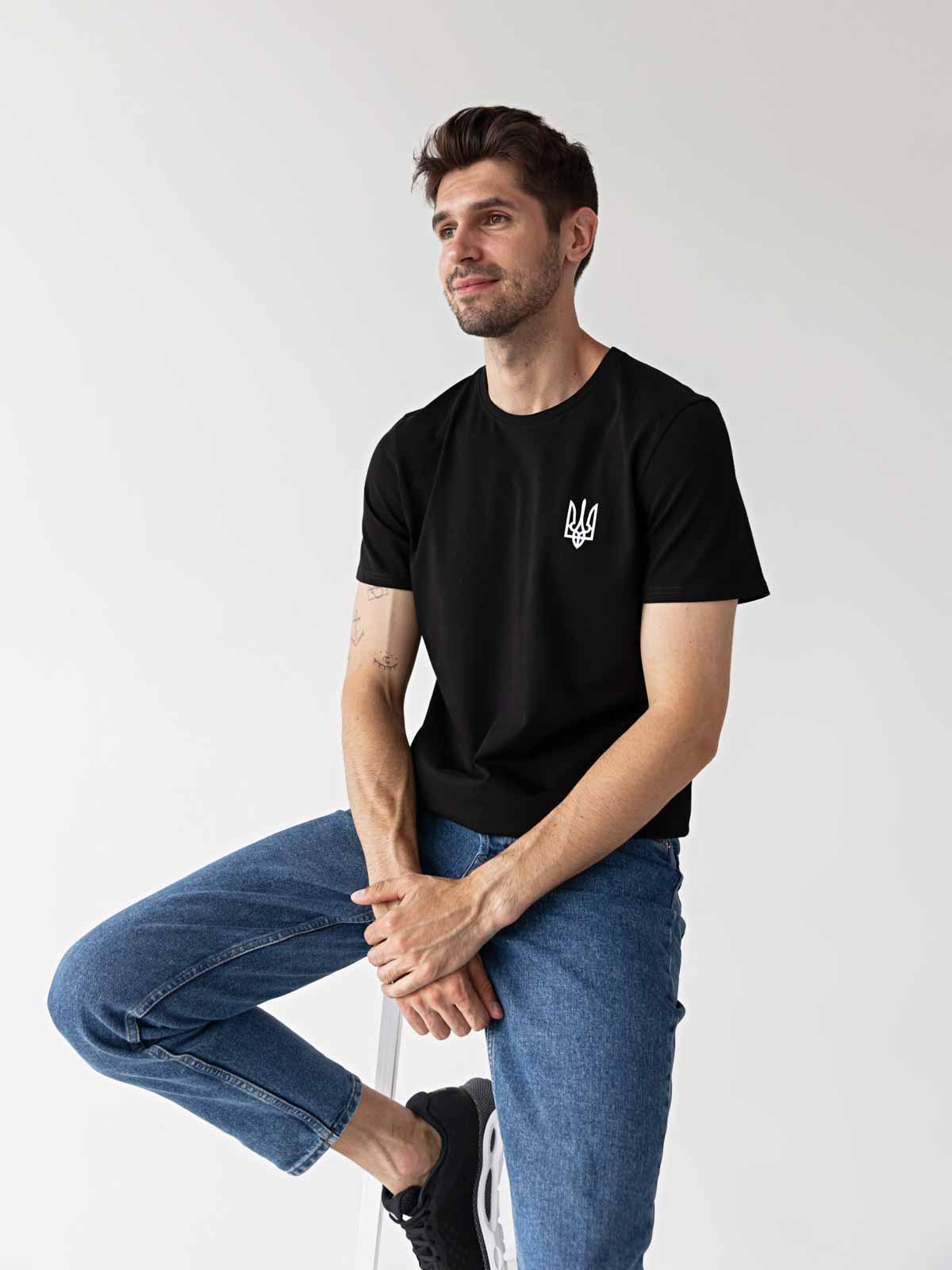 Футболка чоловіча FROMUS з тризубом маленьким XL Чорний (1107-2)