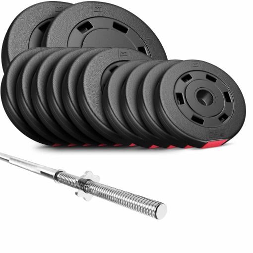 Набор со штангой Hop-Sport Premium 57 кг с ABS покрытием