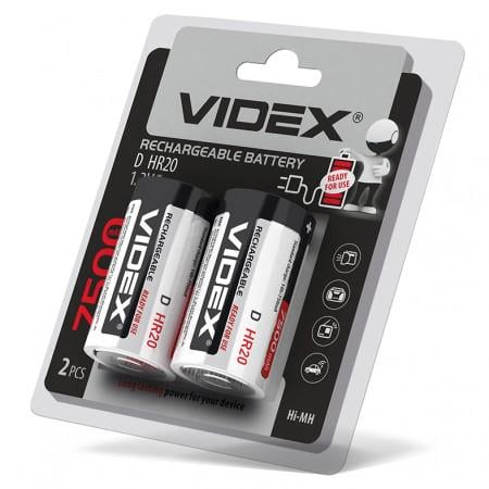 Аккумуляторы Videx HR20/D 7500 mAh double blister 2 шт.